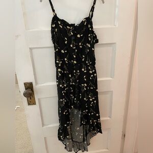 Art Class High-low Black Floral Romper/Dress